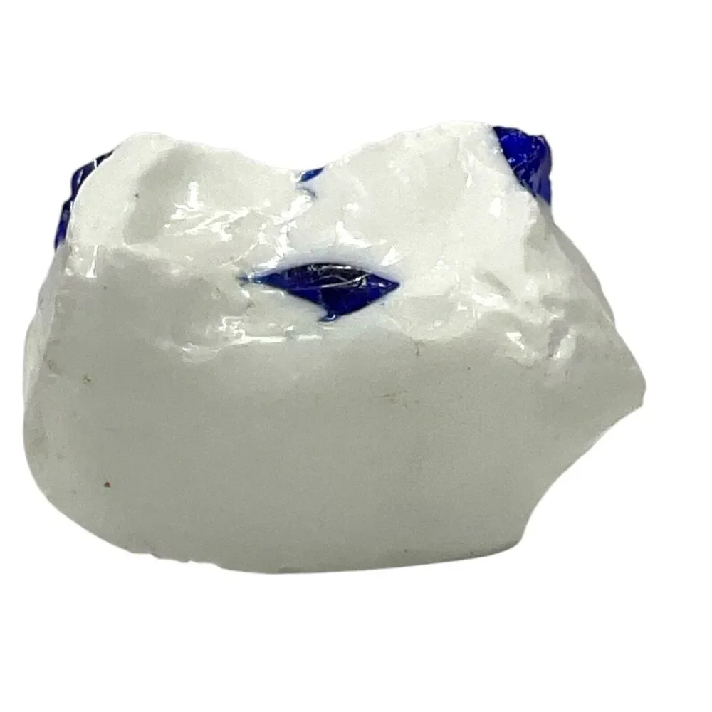 Cobalt Tipped White Art Glass‎ Cullet Glowing Manganese Slag Glass #5GX4